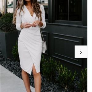 Vici Common Courtesy Gathered Bodycon Dress White